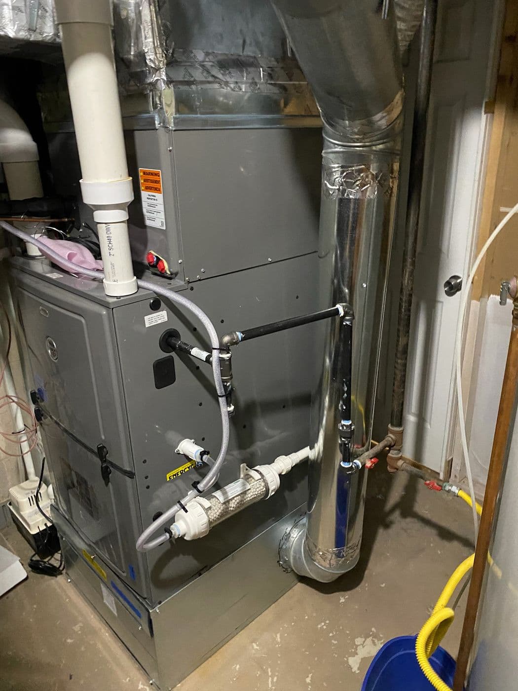 A high efficiency furnace and coil after installation